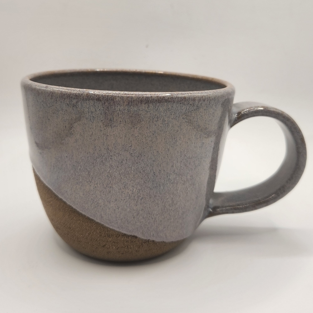 Large 16 Ounce Lavender Purple/Natural Clay Art Pottery Coffee/Tea Mug